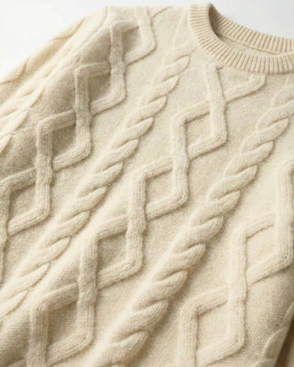 Ascot Cable Knit Sweater