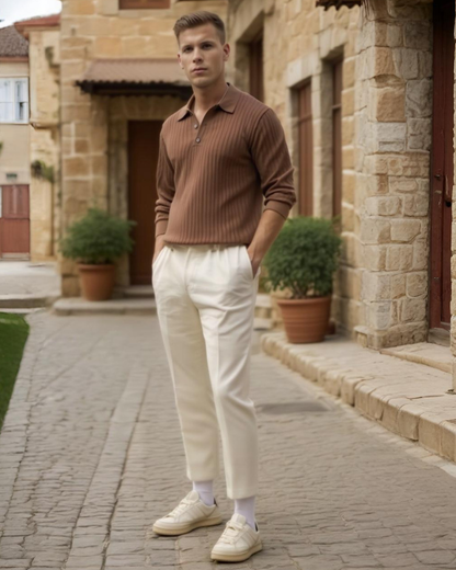 Palermo Ribbed Knit Polo