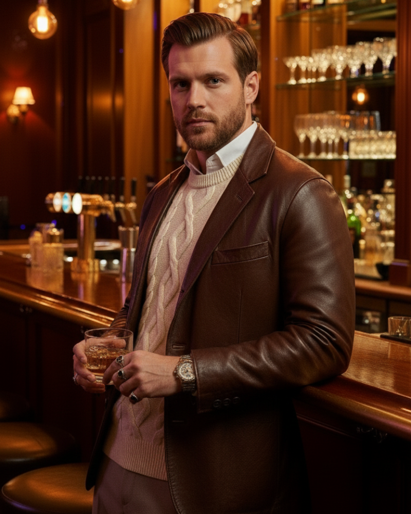 Ascot Cable Knit Sweater